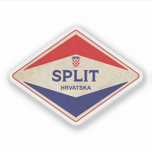 Split Croatia Vintage Sticker (Front)