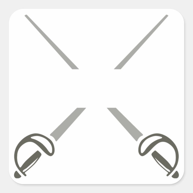 Split Crossed Swords Square Sticker (Front)