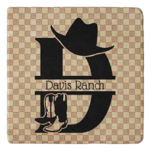 Split 'D' Cowboy Monogram Trivet