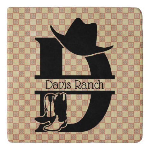 Split 'D' Cowboy Monogram Trivet