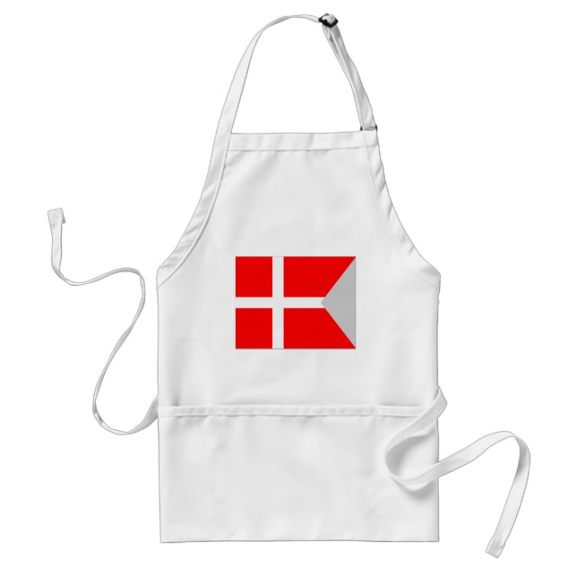 Split Denmark Flag Adult Apron (Front)
