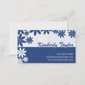 Split Floral Pattern - Dark Blue Business Card (Front/Back)