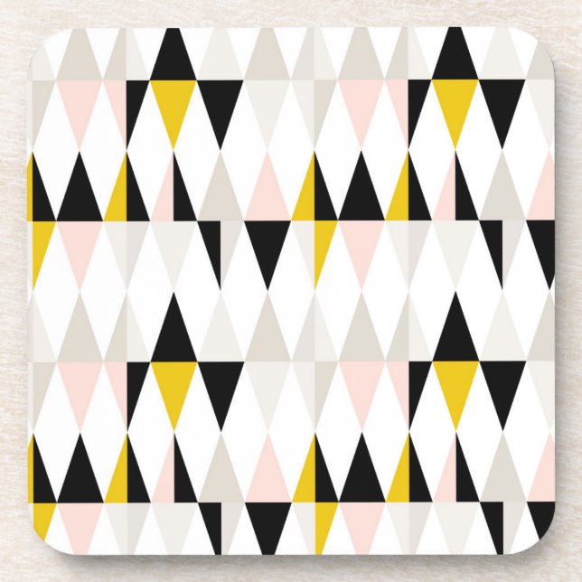 Split Geometric Triangle Pattern Beverage Coaster (Front)