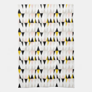 Split Geometric Triangle Pattern Kitchen Towel