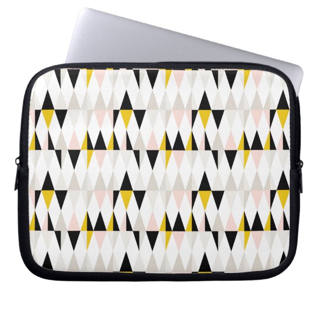 Split Geometric Triangle Pattern Laptop Sleeve (Front)