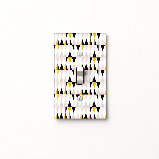 Split Geometric Triangle Pattern Light Switch Cover (In Situ)