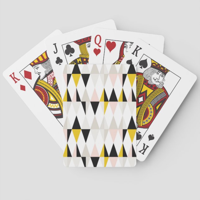 Split Geometric Triangle Pattern Poker Cards (Back)