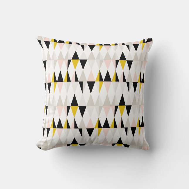 Split Geometric Triangle Pattern Throw Pillow (Front)