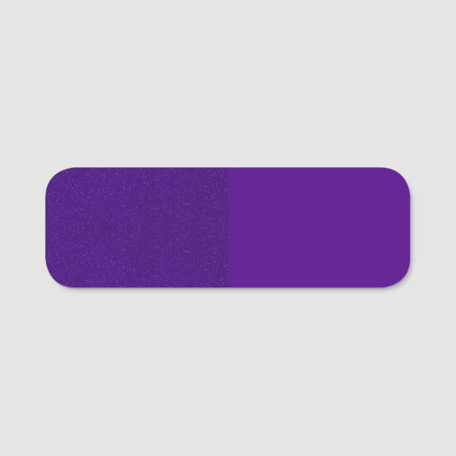 Split Glitter & Matte Purple Name Tag – Customize (Front)