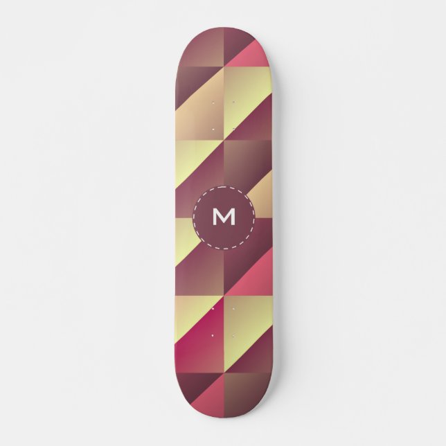 Split gradient squares skateboard deck (Front)