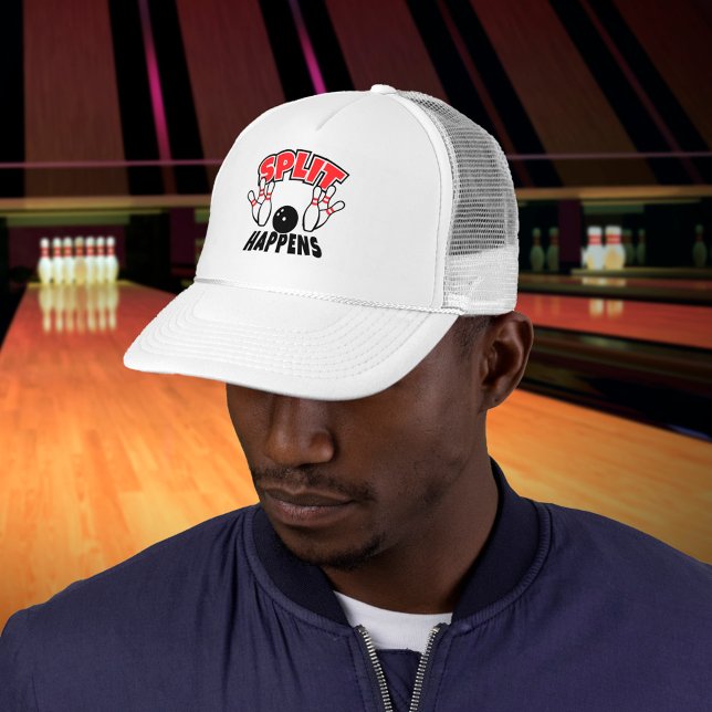 Split Happens Funny Bowling Trucker Hat (Creator Uploaded)