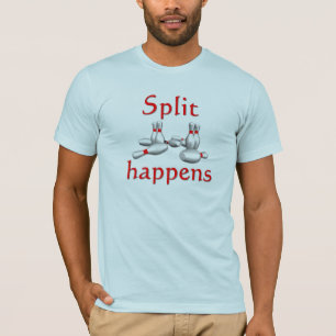 split happens men's funny bowling t-shirt
