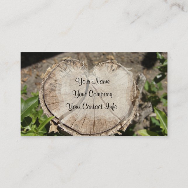 Split Heart Stump Business Card Template (Front)
