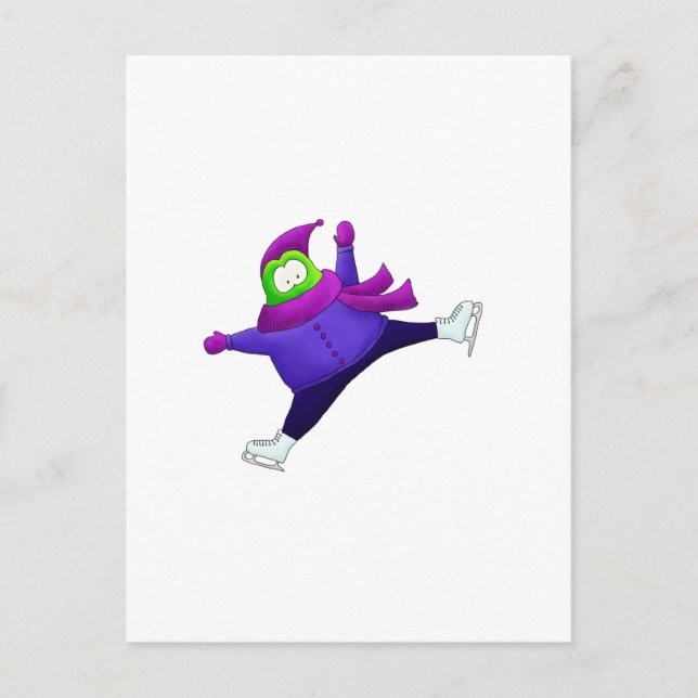 Split Jump Skating Frog Postcard (Front)
