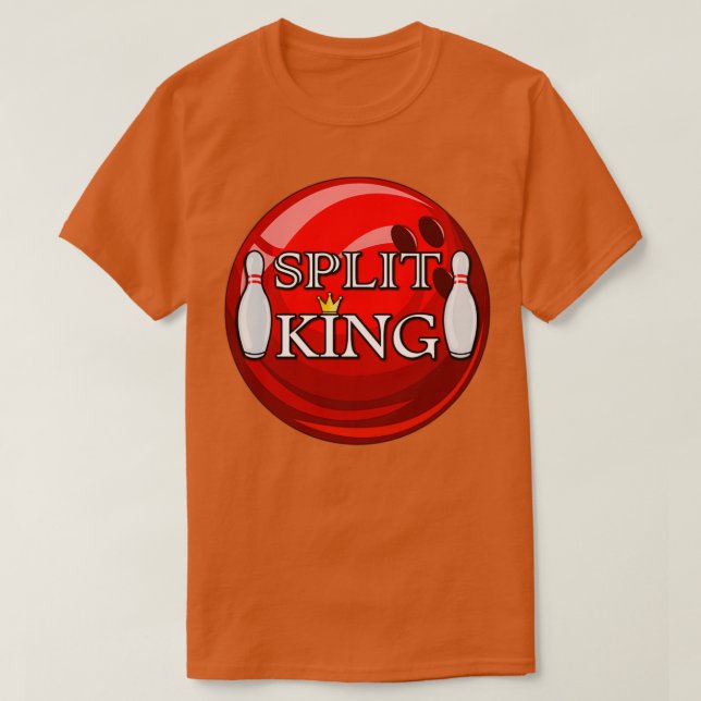Split King Bowling Ball Bowling Bowling T T-Shirt (Design Front)