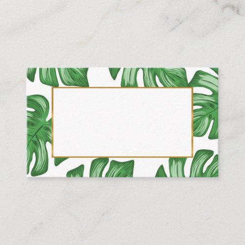 Split Leaf Philodendron Summer Wedding Place Card