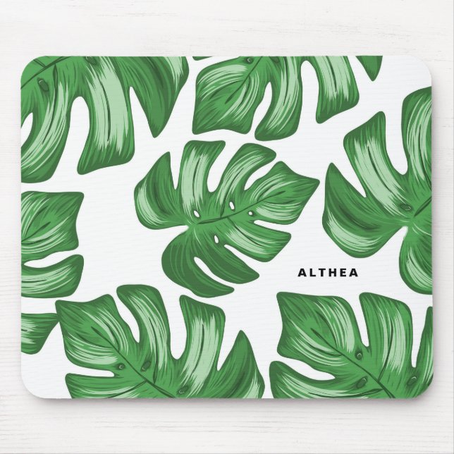 Split Leaf Philodendron Tropical Custom Mousepad (Front)
