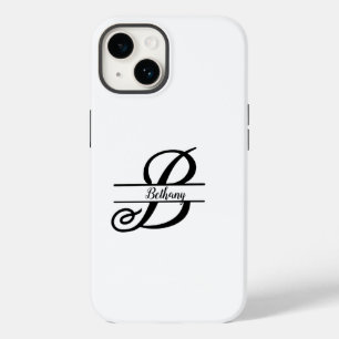 Split Monogram A-Z Black and White Case-Mate iPhone 14 Case
