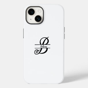 Split Monogram A-Z Black and White iPhone 14 Case