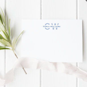 Split Monogram elegant formal note from blue