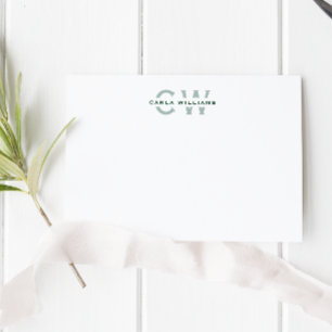 Split Monogram elegant formal note from green Card