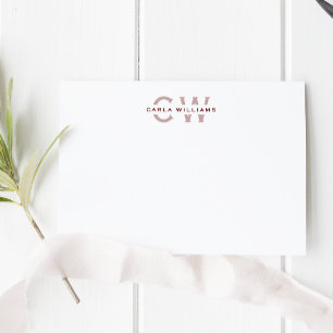 Split Monogram elegant formal note from red