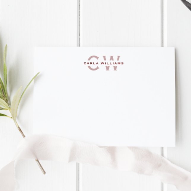 Split Monogram elegant formal note from red Card (Creator Uploaded)