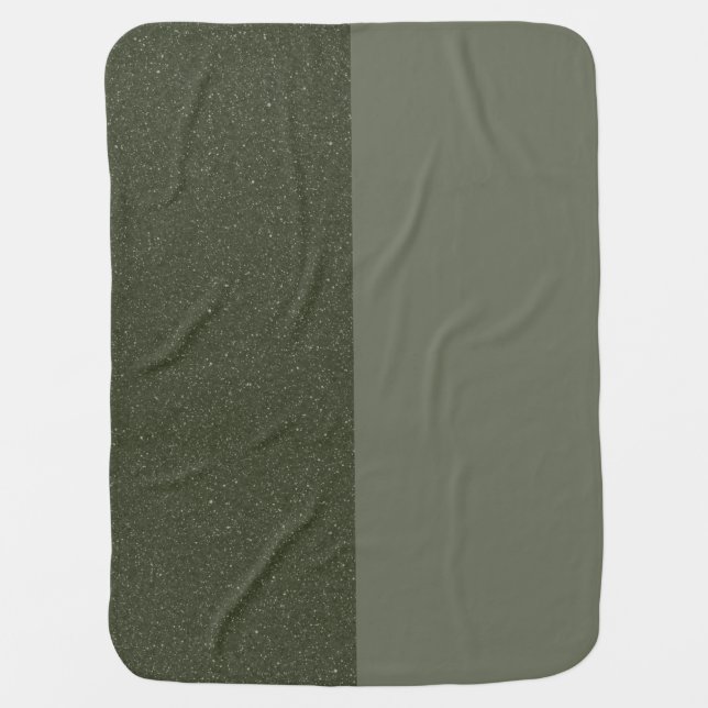 Split Moss Green Baby Blanket – Customizable (Front)