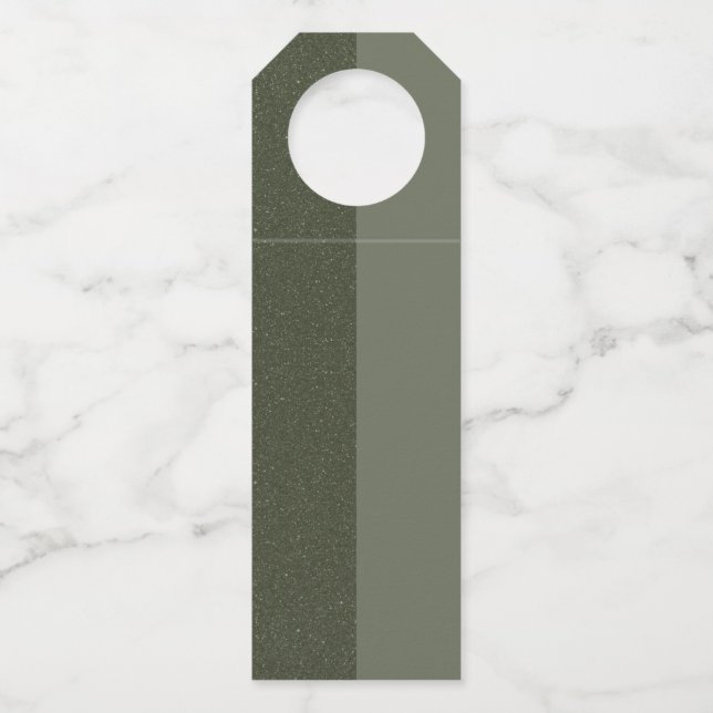Split Moss Green Bottle Hanger Tag – Custom Design (Front)