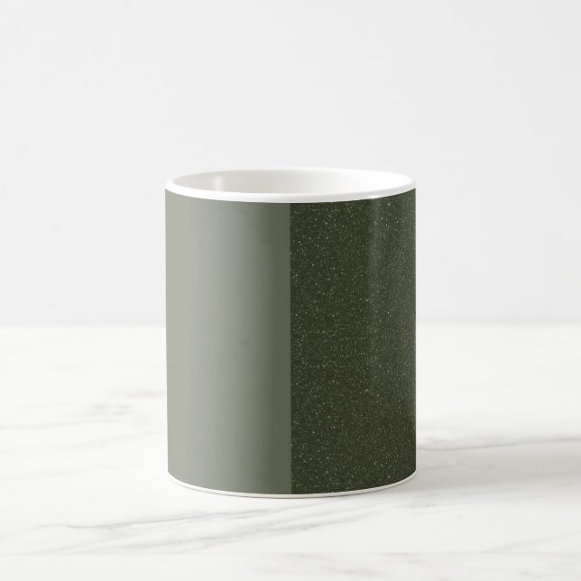 Split Moss Green Ceramic Mug – Customizable (Center)