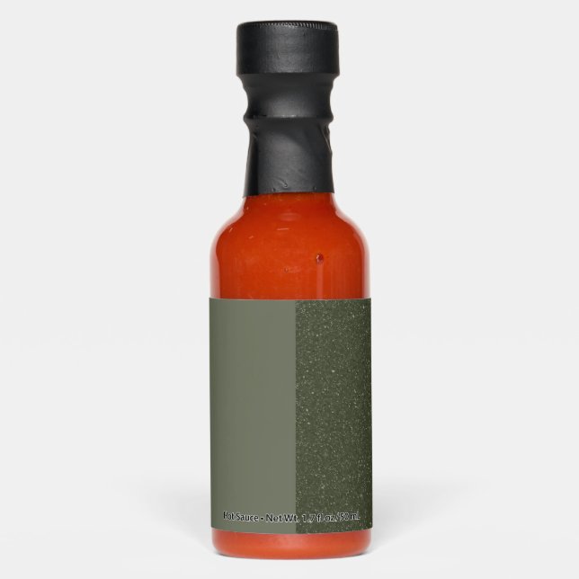 Split Moss Green Custom Hot Sauce Favor (Front)