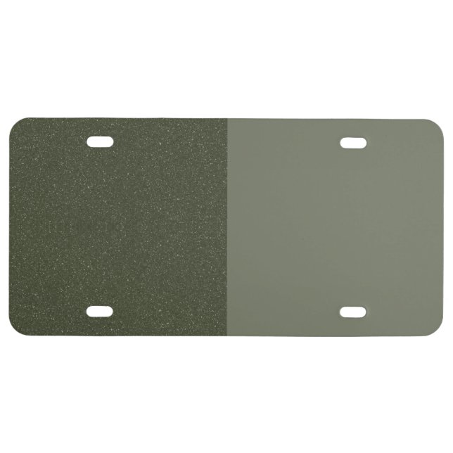 Split Moss Green Custom License Plate (Front)