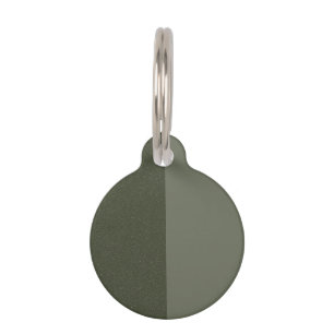Split Moss Green Custom Round Pet Tag