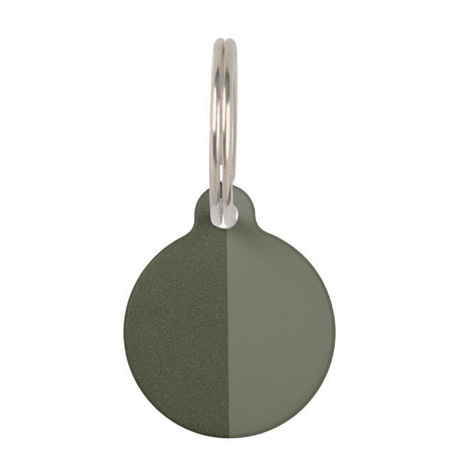 Split Moss Green Custom Round Pet Tag (Front)