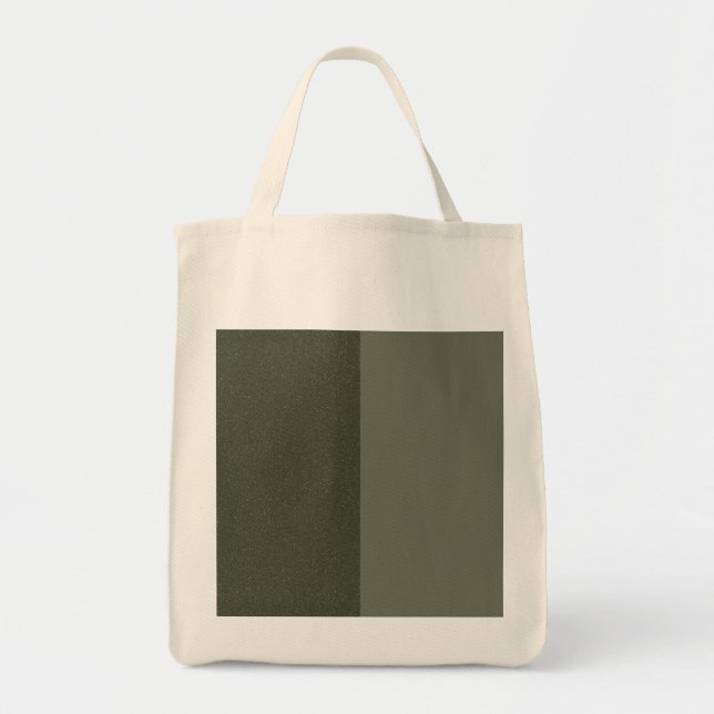 Split Moss Green Custom Tote Bag –Elegant Two-Tone (Front)