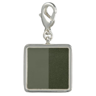 Split Moss Green Dual-Finish Charm Bracelet