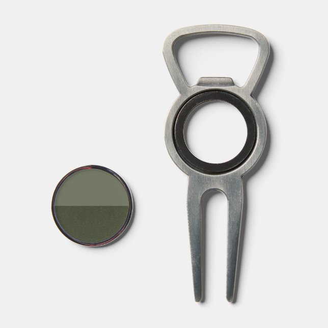 Split Moss Green Golf Marker Tool – Customizable (Front (Open))