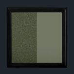 Split Moss Green Keepsake Jewelry Box – Customize<br><div class="desc">This customizable jewelry box showcases a bold yet refined split design: one half in classic moss green, the other with a textured noise effect that adds depth and visual contrast. It’s a statement in minimalism and texture — subtle, tactile, and striking in its balance. Designed for events that call for...</div>