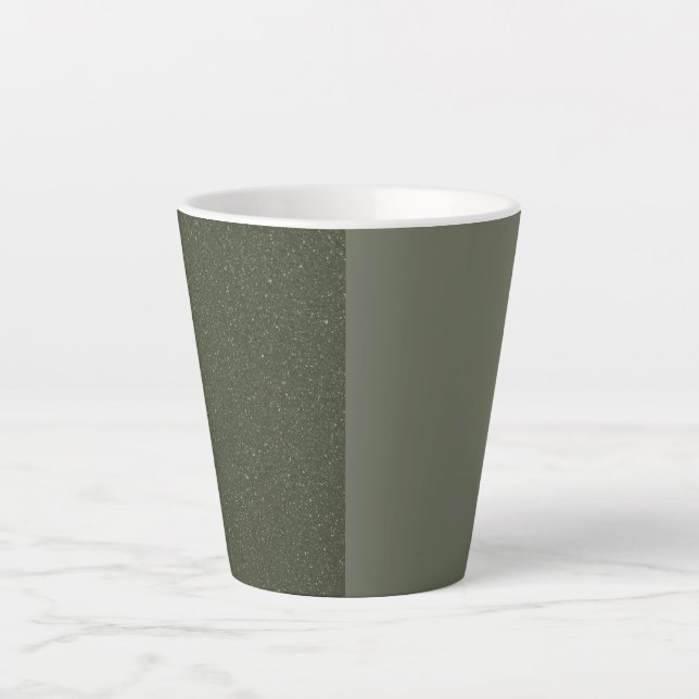 Split Moss Green Latte Mug – Customizable (Front)