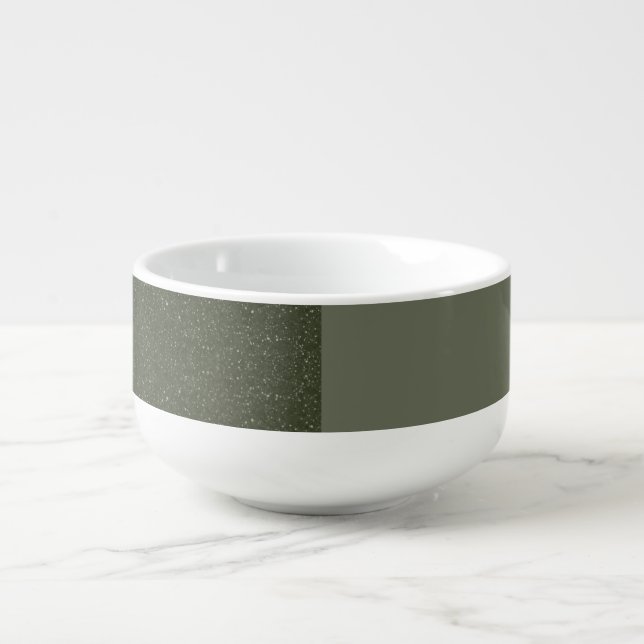 Split Moss Green Modern Soup Mug – Customizable (Front)