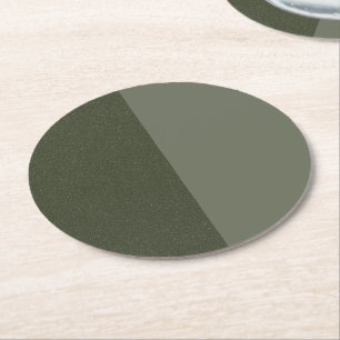Split Moss Green Paper Coaster (Customizable)