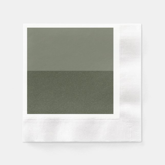 Split Moss Green Party Napkin – Customizable (Front)