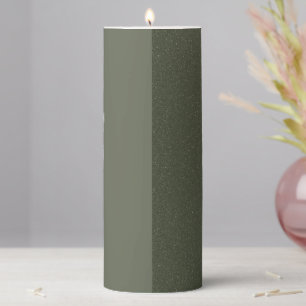 Split Moss Green Pillar Candle – Customizable