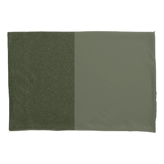 Split Moss Green Pillowcase – Customizable (Front)