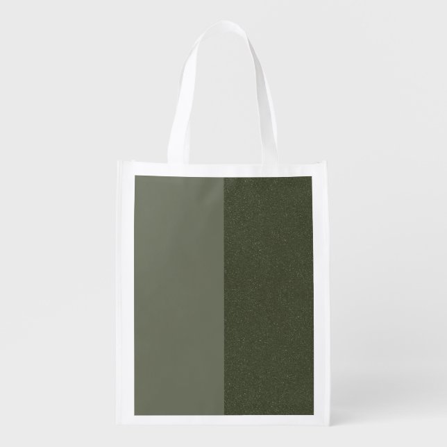 Split Moss Green Reusable Tote – Customizable (Front)