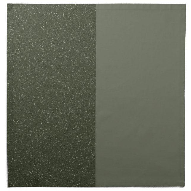 Split Moss Green & Speckled Cloth Napkins (Front)