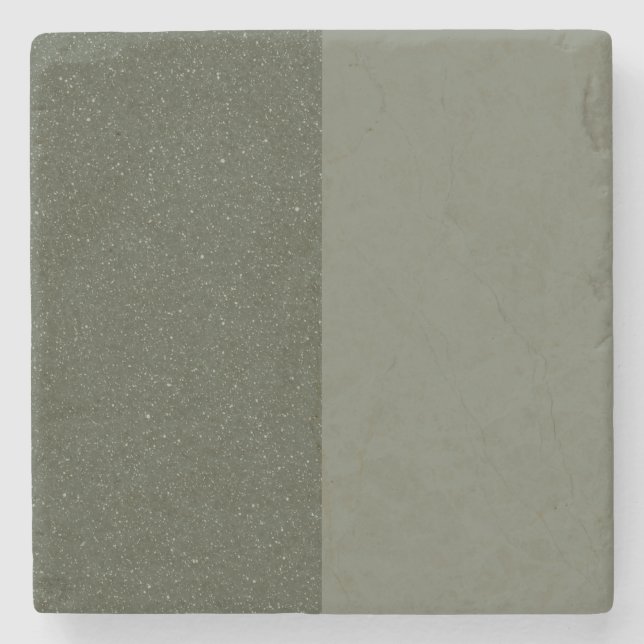 Split Moss Green Stone Coaster – Textured & Matte (Front)