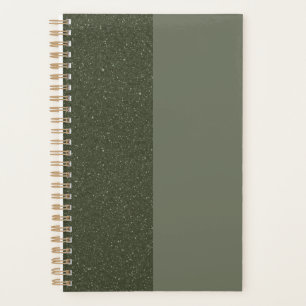 Split Moss Green Textured Planner – Customizable