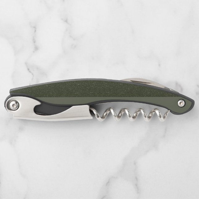 Split Moss Green Wine Corkscrew – Customizable (Front)