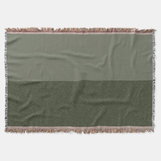 Split Moss Green Woven Throw Blanket – Customize (Front)